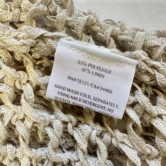 COPY - Eileen Fisher Womens Beige Sleeveless Scoop Neck Open Knit Linen Blend T… - Picture 8 of 12